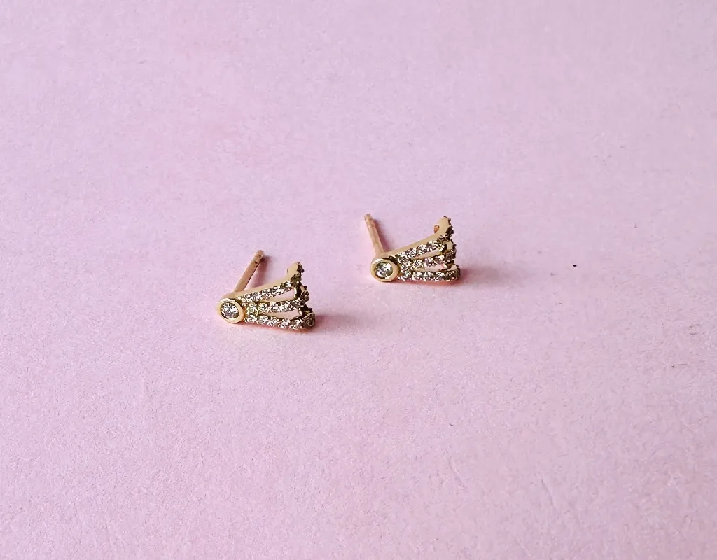[5404] Gold Diamond Earring