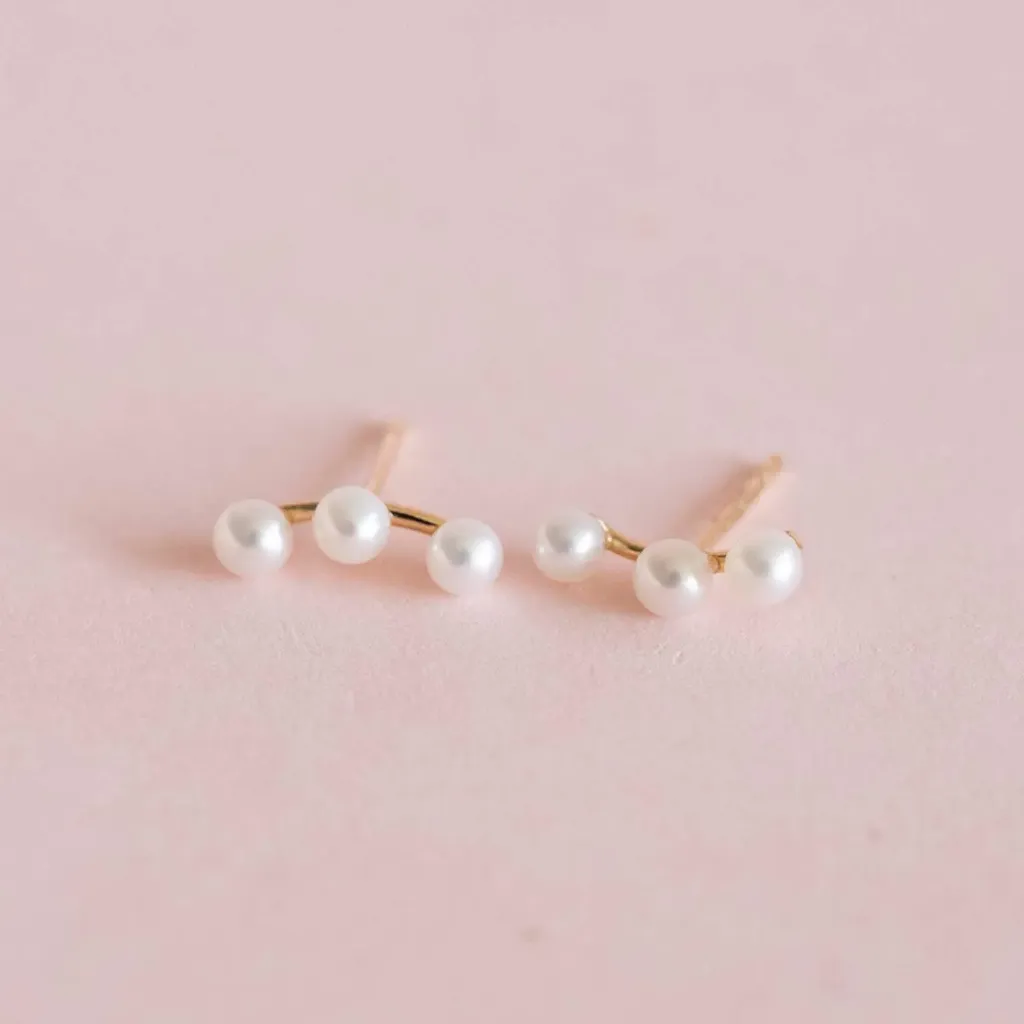 Aretes Pearl Gold 3 PC