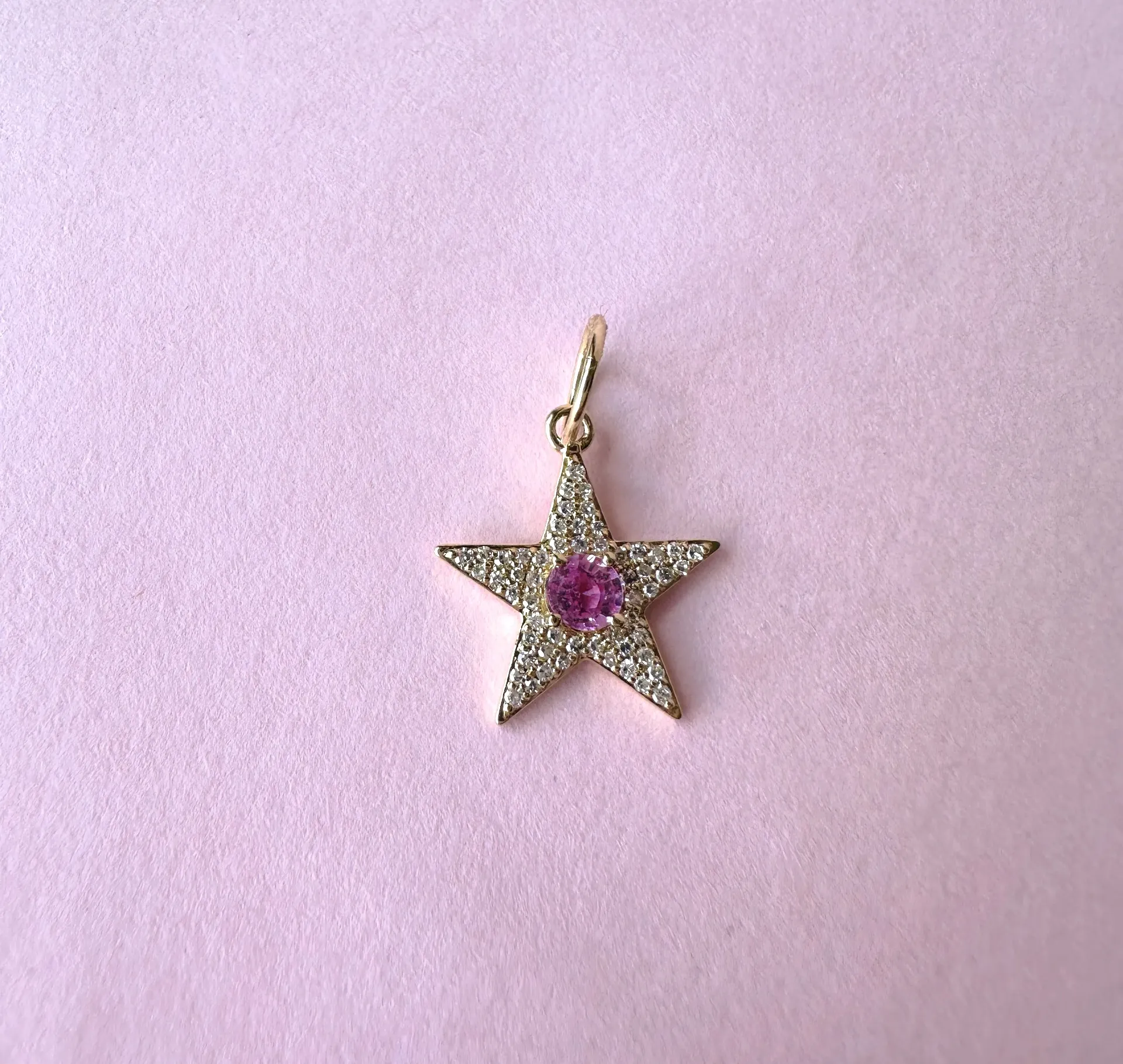 Charm Star Diamond Sapphire Pink