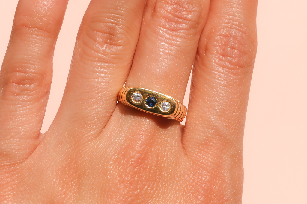 Anillo Lineas Sapphire Blue Diamond