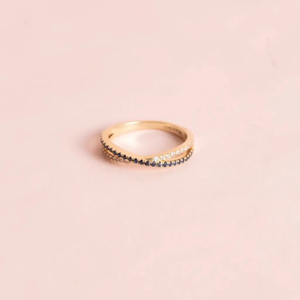 Anillo Sapphire Blue Cruzado Diamond