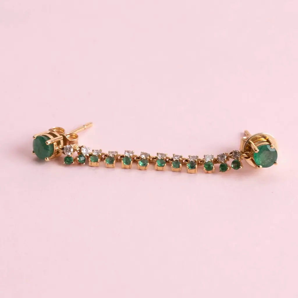 Aretes Dobles Emerald Diamond