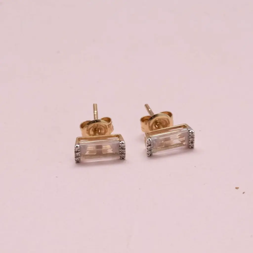 Aretes Barra Pink And Diamond