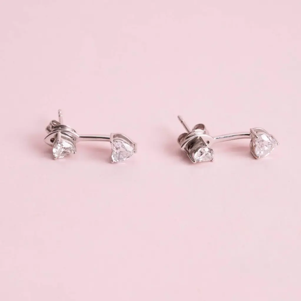 [3035] Aretes Corazon Dobles