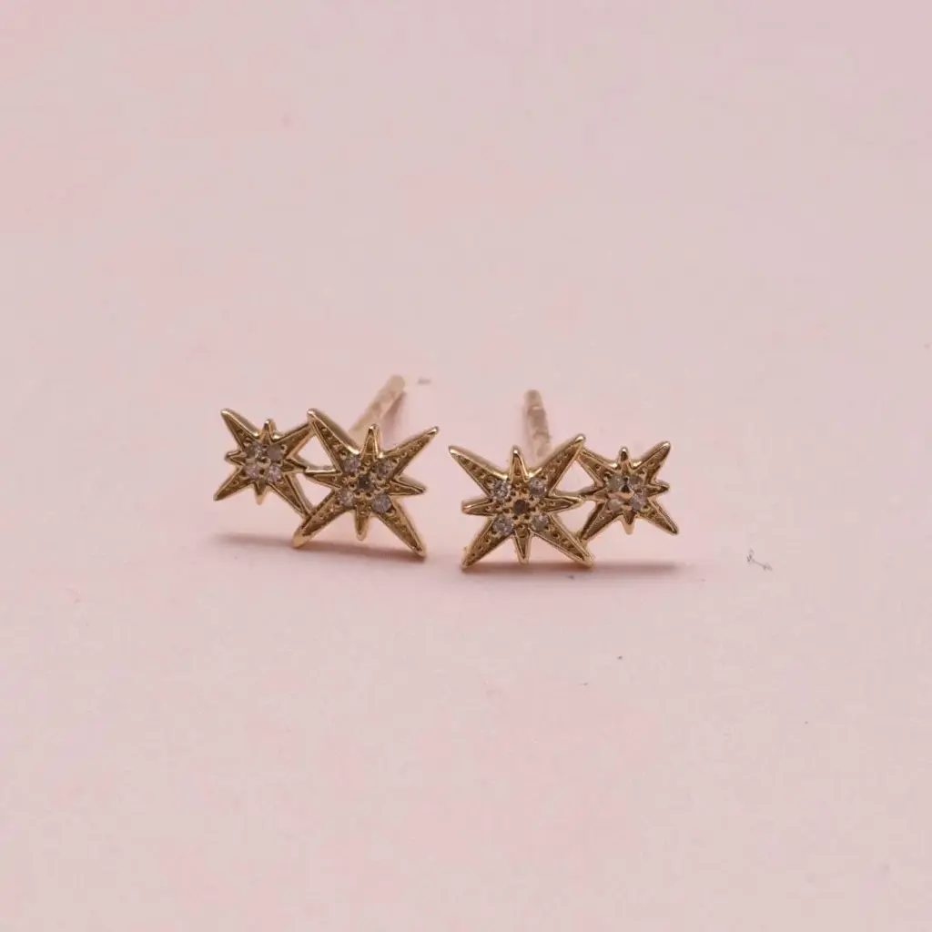 Aretes Star Doble Yellow