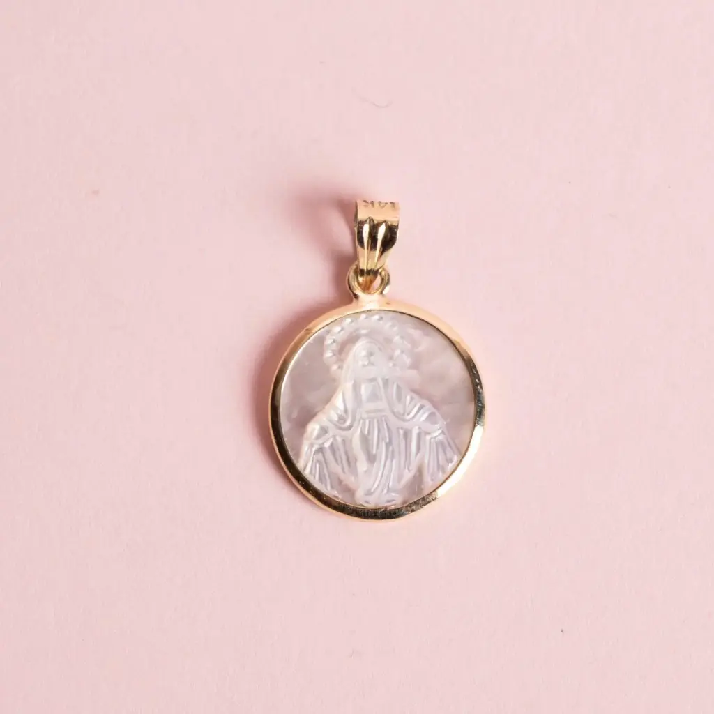 Round Mother Of Peral Miraculous Medal