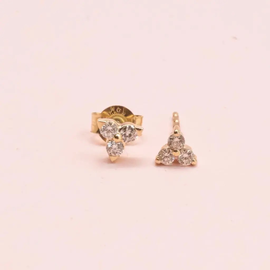 Aretes Trebol Diamond Yellow