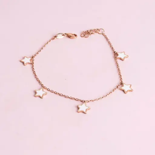 [611] Pulsera Corazones Blancos