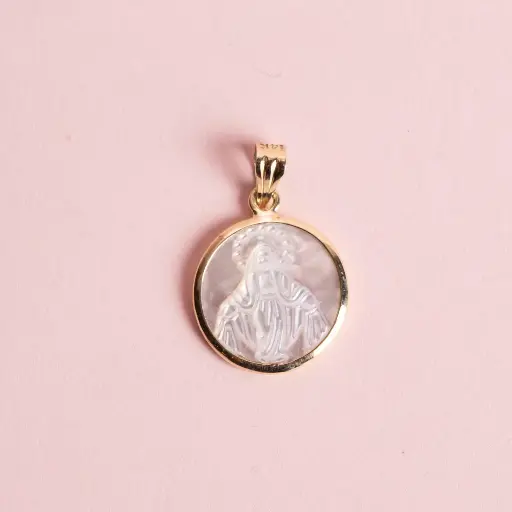 [3229] Round Mother Of Peral Miraculous Medal