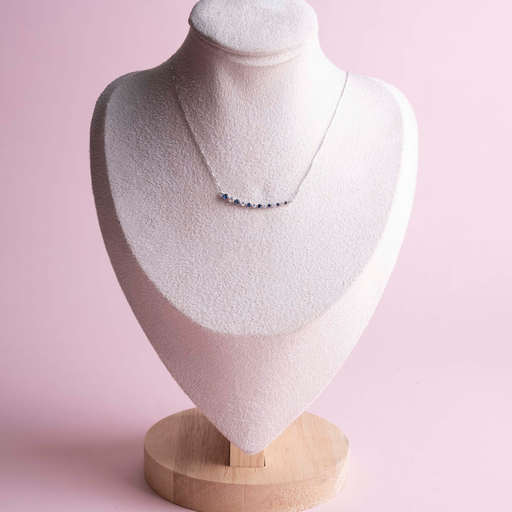 [3403] Necklace Mayor a Menor Sapphire Blue Dia