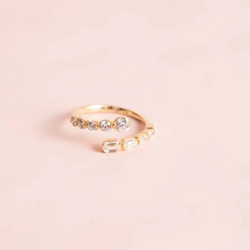 [1970] Anillo Doble Diamond Gotas