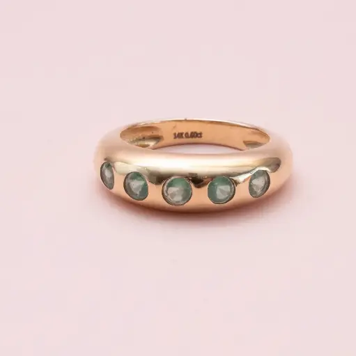 [3986] Anillo Chunky Emerald 5 pc
