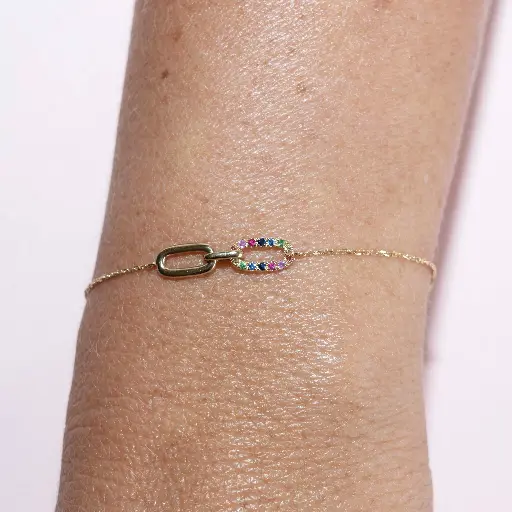 [4209] Pulsera Clip Doble Sapphire Multicolor