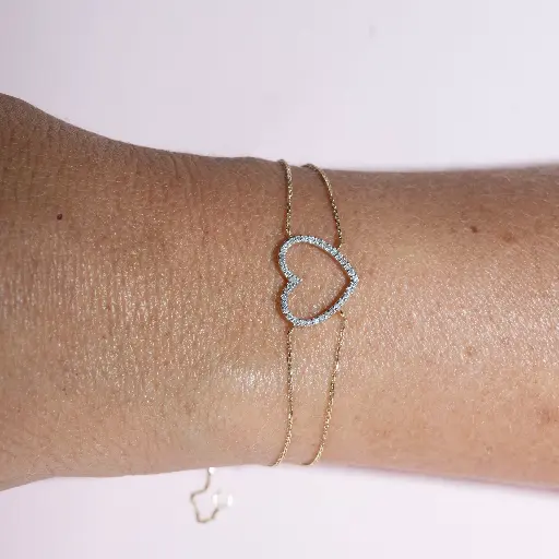[4312] Pulsera Heart Hueco Diamond