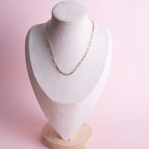 [2149] Necklace Paper Clip Gold Rose