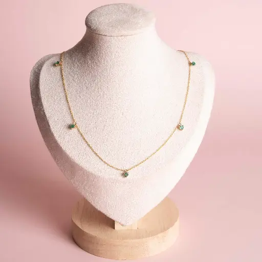 [2852] Necklace Emerald Colgantes