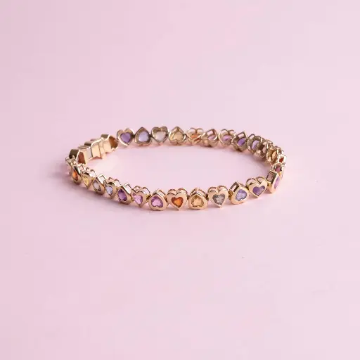 [2879] Pulsera Heart Multicolor Sapphire