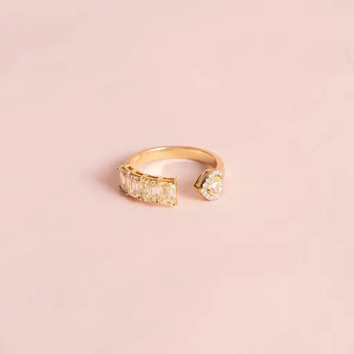 [2885] Anillo Diamonds Yellow Heart