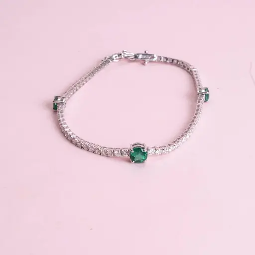 [2912] Pulsera Diamonds And Emerald