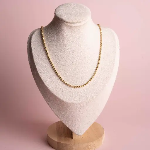 [3086] Cadena Bolitas Gold Large